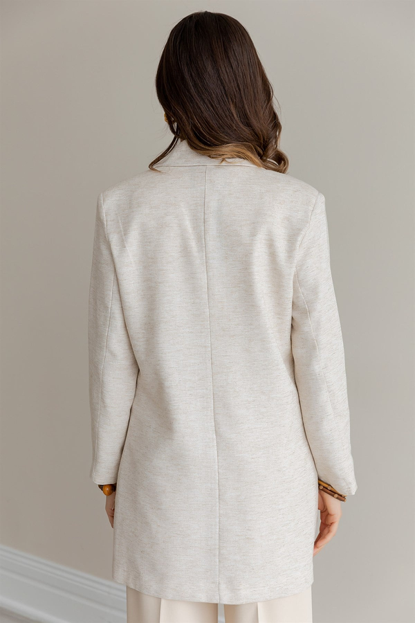 Keten Blazer Ceket - BEJ