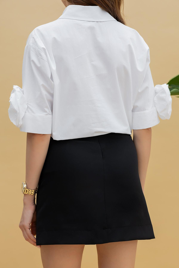 Kumaş Mini Etek - SİYAH