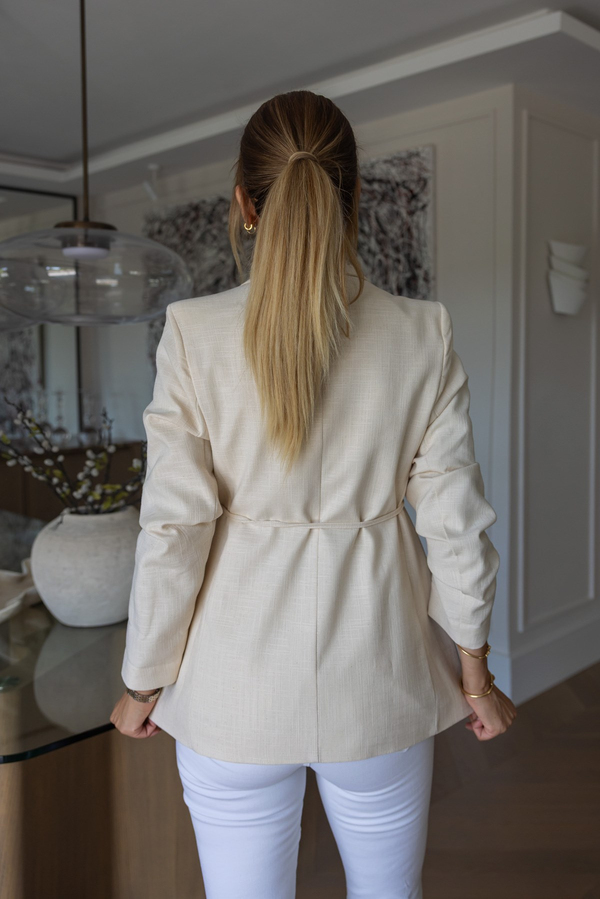 Kuşaklı Blazer Ceket - BEJ