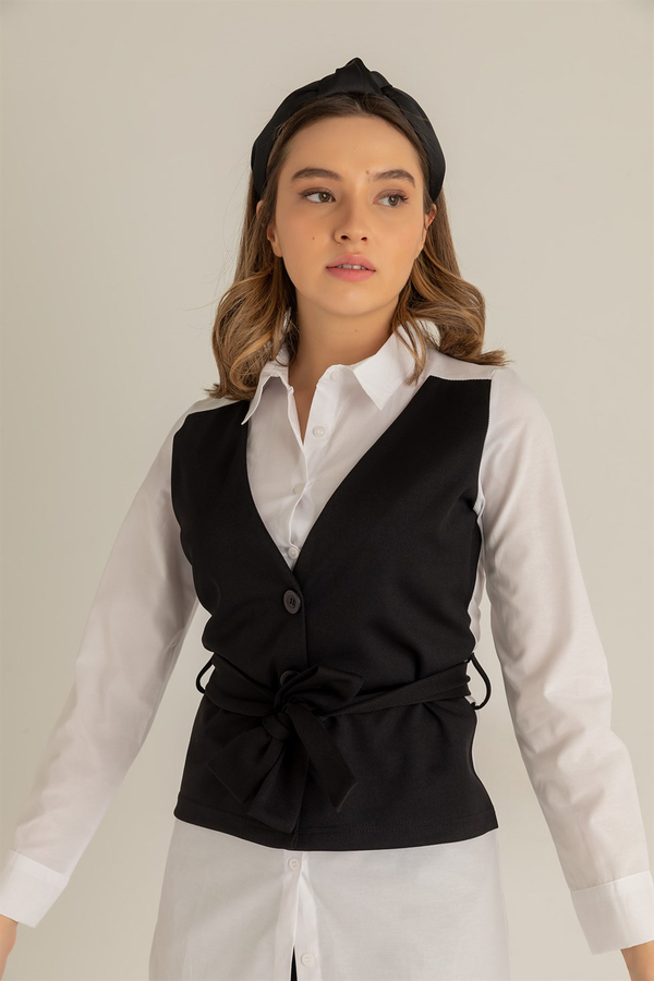 Kuşaklı Gömlek - BEYAZ