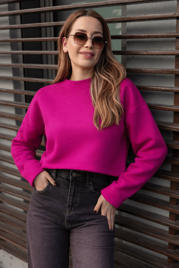 MGZ Crop Sweatshirt - PEMBE