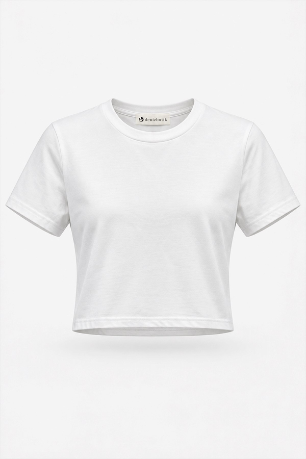 MGZ Crop T-Shirt - BEYAZ