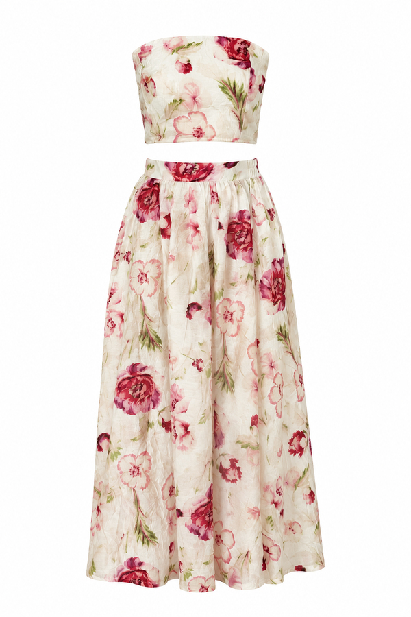 MGZ Floral Desenli Takım - BEJ