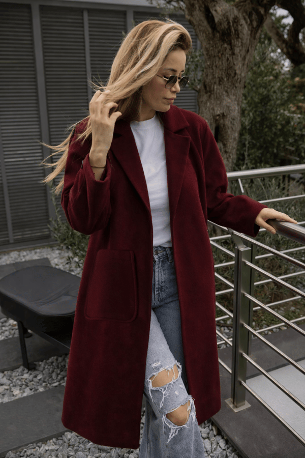 MGZ Uzun Kaşe Kaban - BORDO