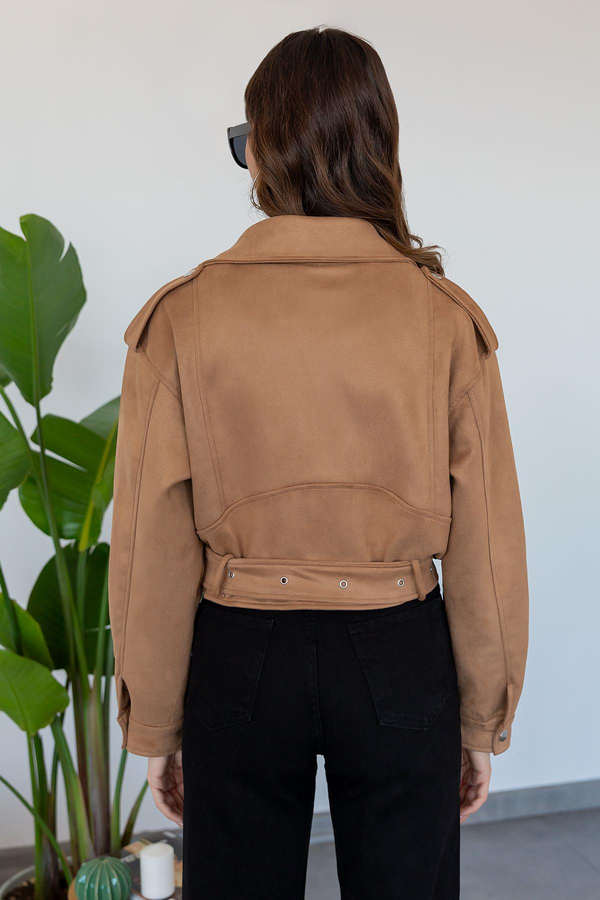 Nubuk Biker Ceket - CAMEL