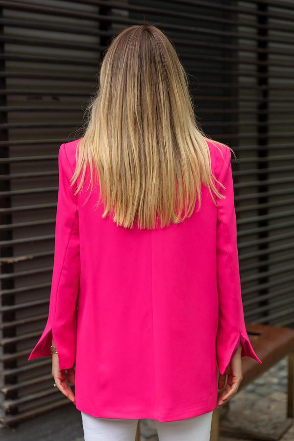 Oval Kesim Ceket - PEMBE