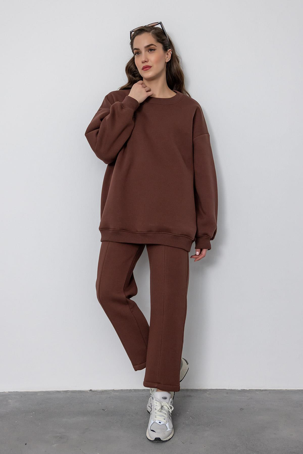 Oversize 2'li Eşofman Takımı - KAHVERENGİ