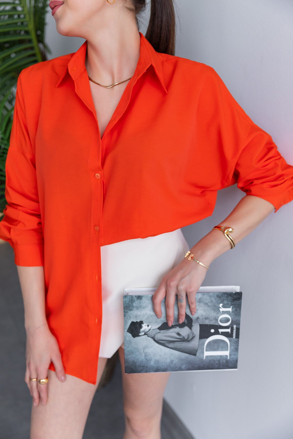 Orange Damen Hemden