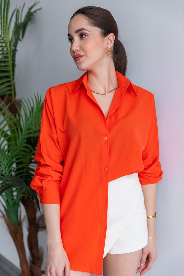 Orange Damen Hemden