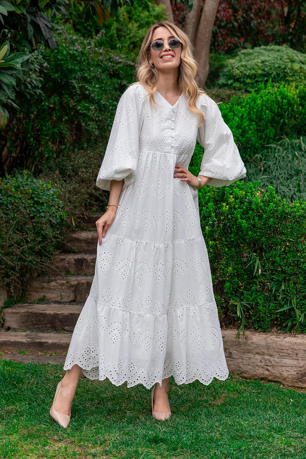 Oversize Fisto Elbise - BEYAZ