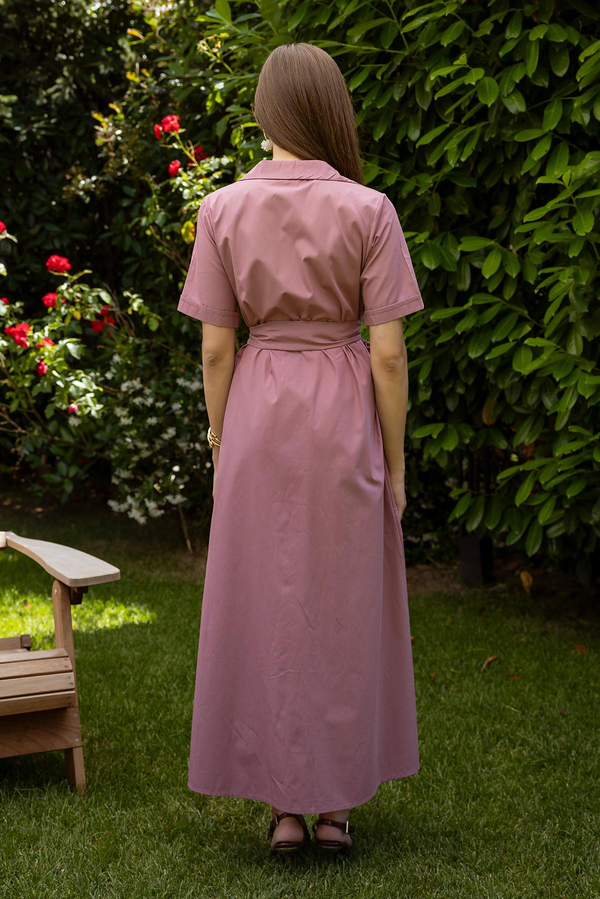 Oversize Gömlek Elbise - GÜL KURUSU