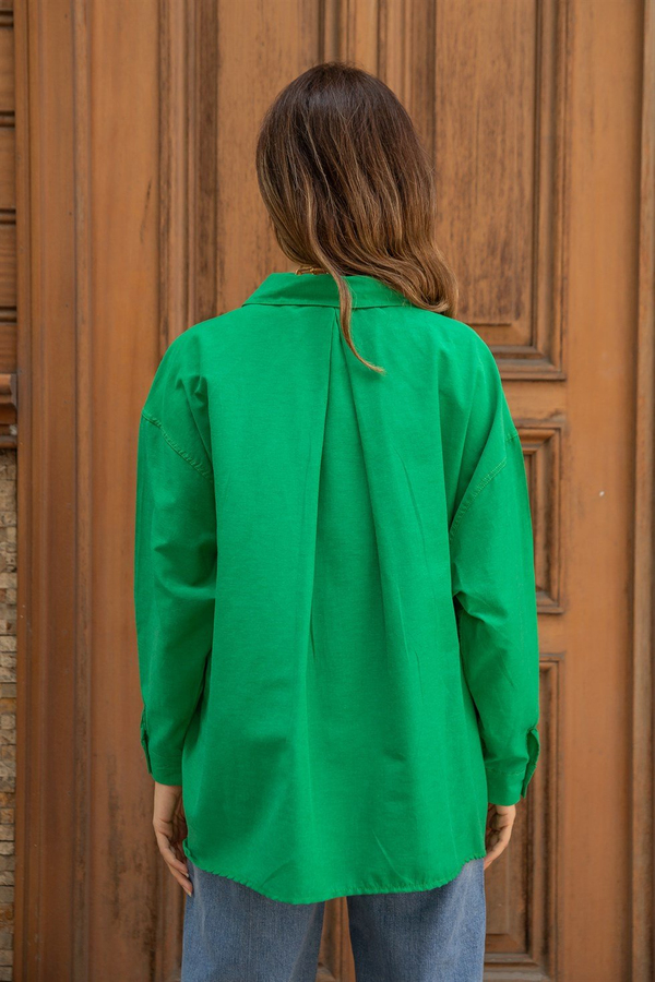 Oversize Gömlek - YEŞİL