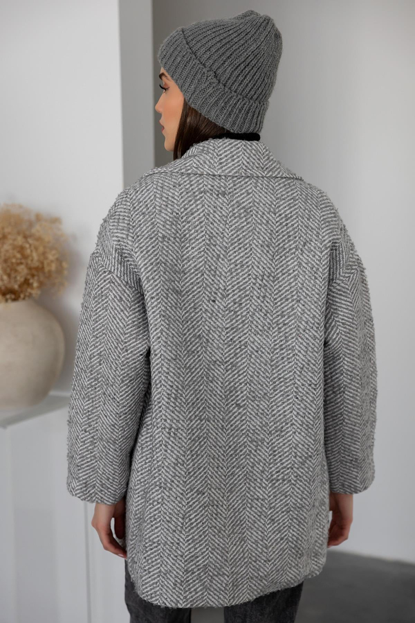 Oversize Kısa Kaban - GRİ