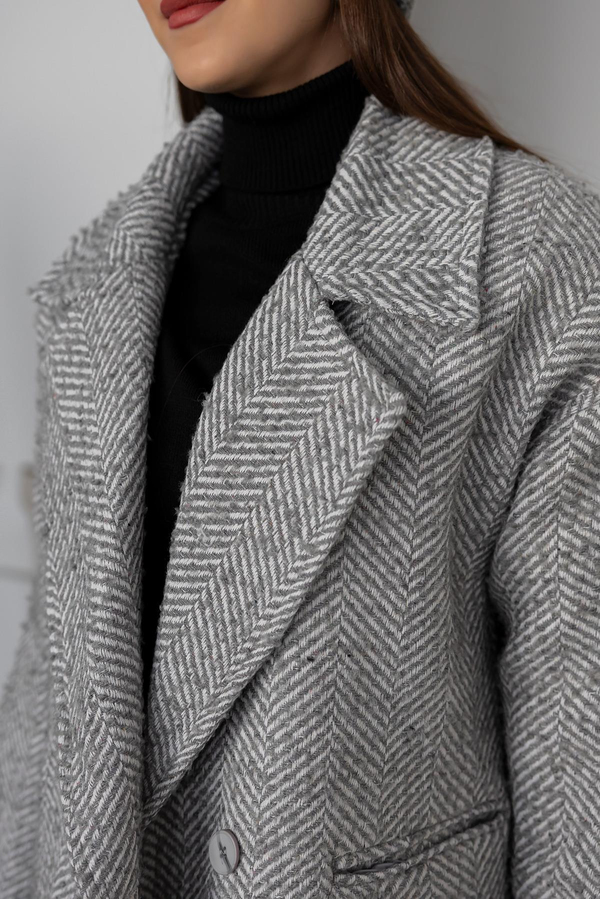 Oversize Kısa Kaban - GRİ