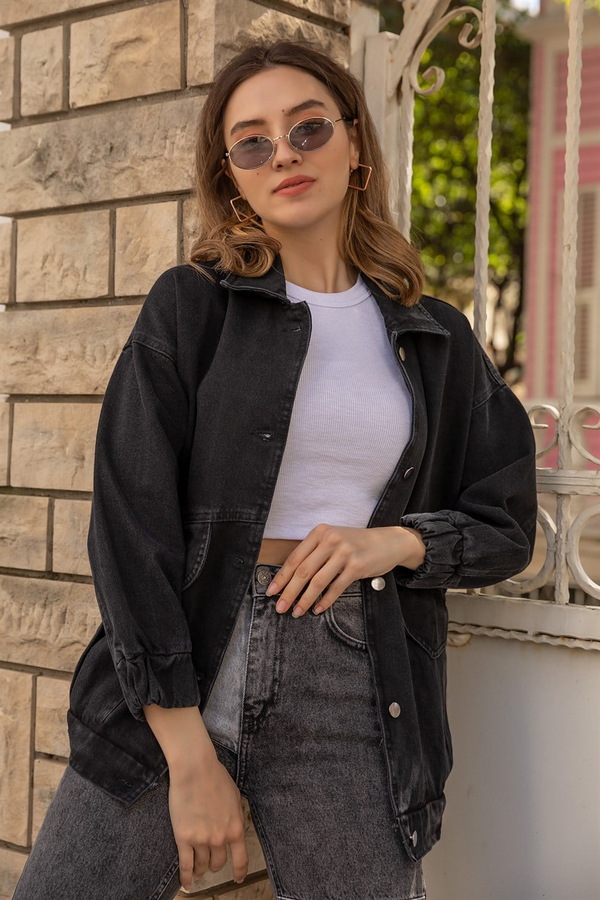 Oversize Kot Ceket - SİYAH