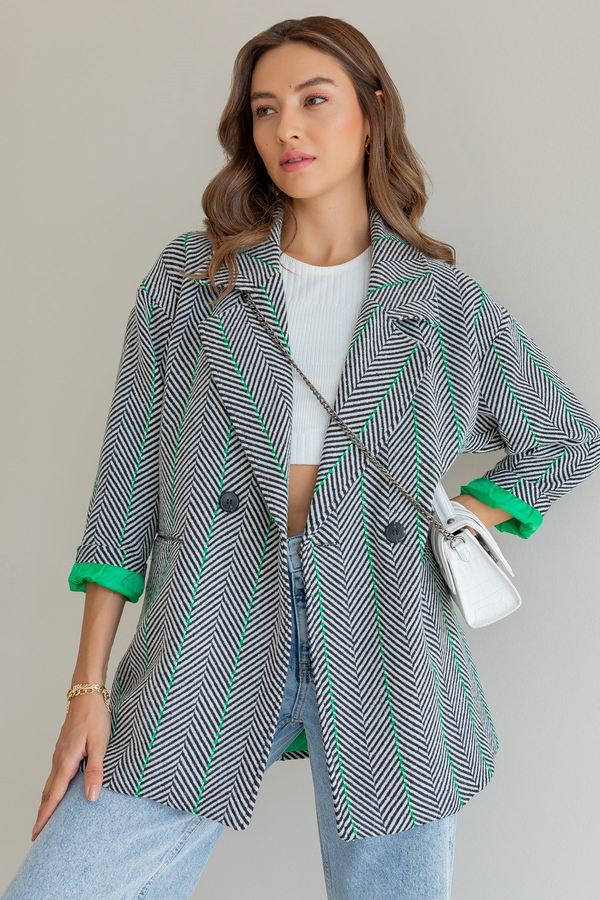 Oversize Mevsimlik Kaban - YEŞİL