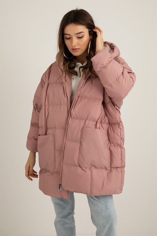 Oversize Şişme Mont - PUDRA