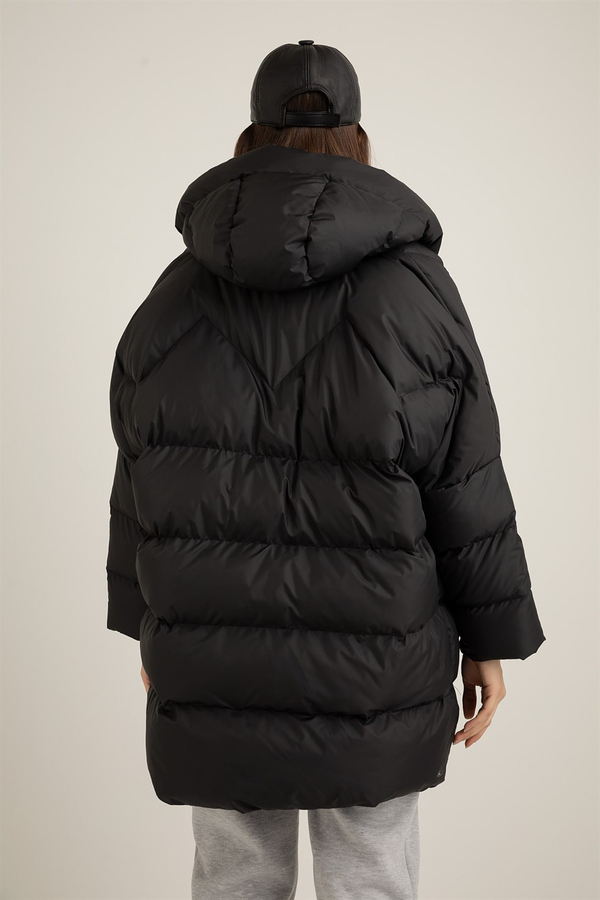 Oversize Şişme Mont - SİYAH