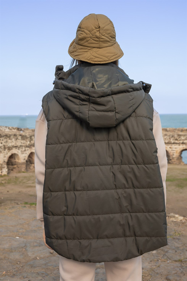 Oversize Şişme Yelek - HAKİ
