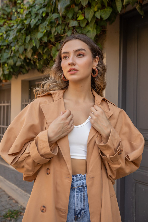 Oversize Trençkot - CAMEL
