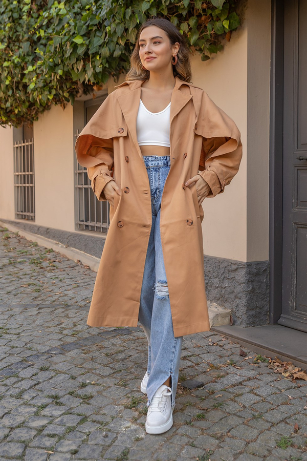 Oversize Trençkot - CAMEL