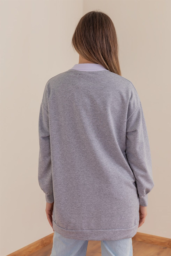 Oxford Yazılı Sweat - GRİ
