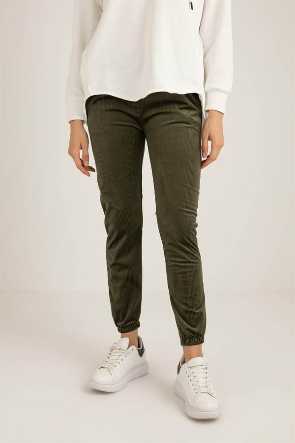 Paça Lastik Fitilli Pantolon - HAKİ