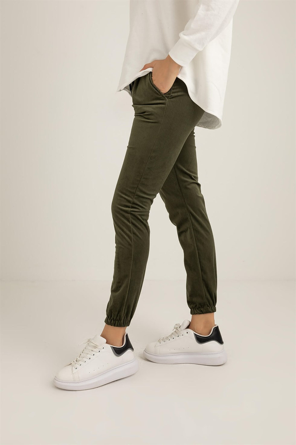 Paça Lastik Fitilli Pantolon - HAKİ