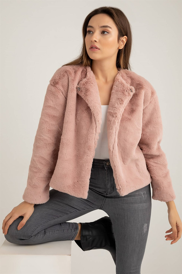 Peluş Astarlı Mont - PUDRA