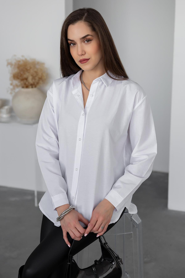 Poplin Basic Gömlek - BEYAZ