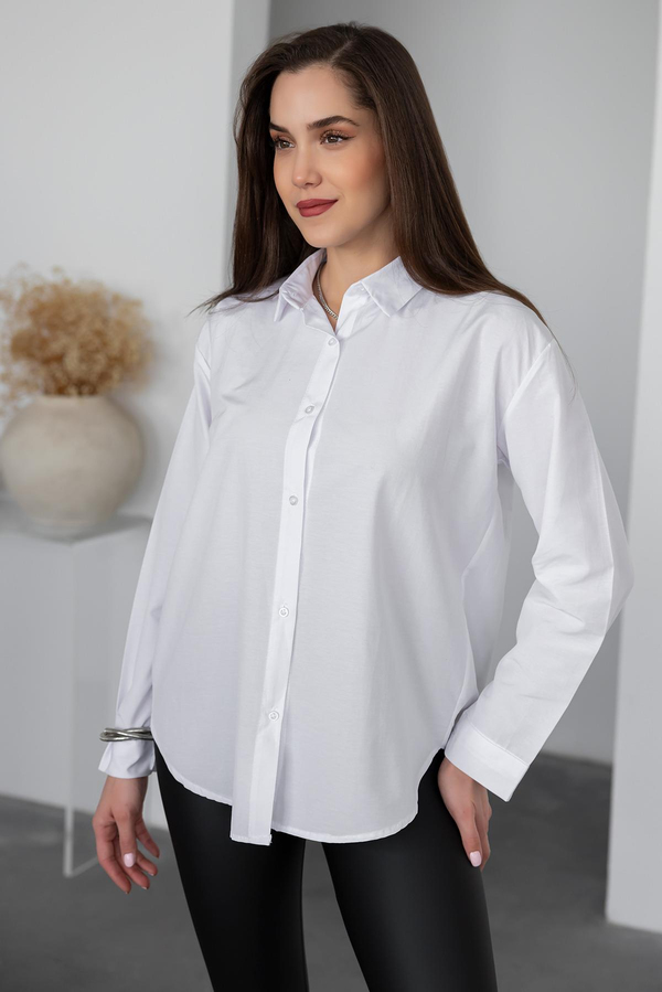 Poplin Basic Gömlek - BEYAZ