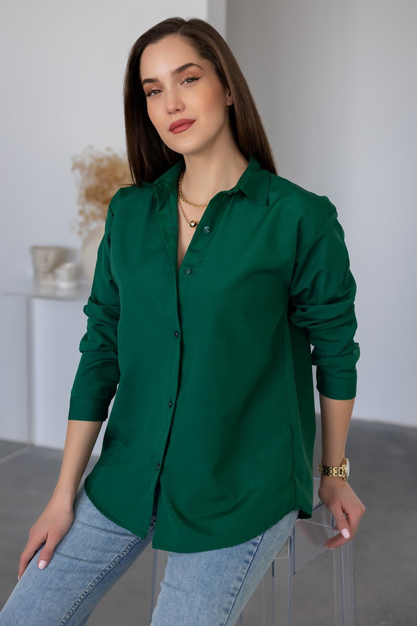 Poplin Basic Gömlek - ZÜMRÜT YEŞİL