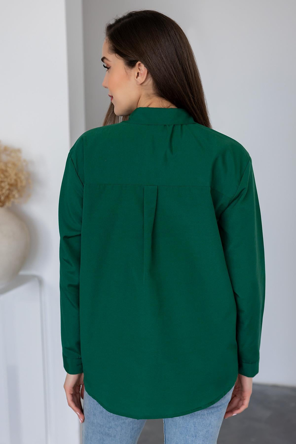 Poplin Basic Gömlek - ZÜMRÜT YEŞİL