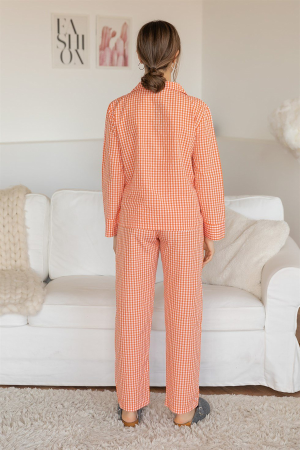 Pötikare Desen Pijama Takım - TURUNCU
