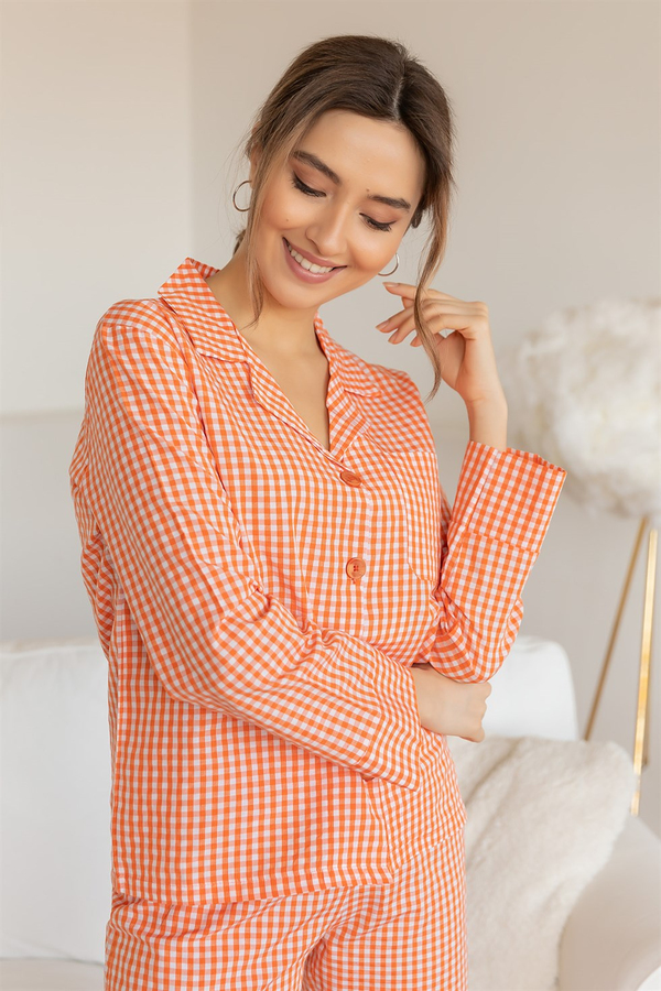 Pötikare Desen Pijama Takım - TURUNCU