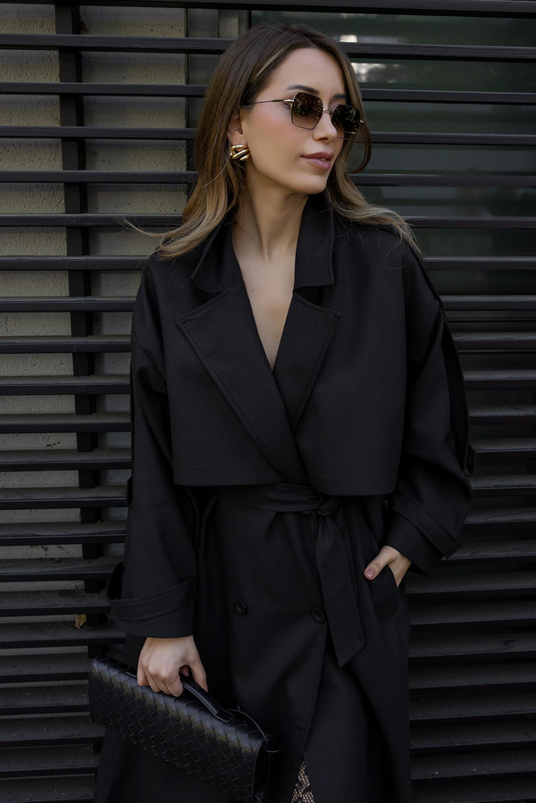 Premium Oversize Trençkot - KAHVERENGİ