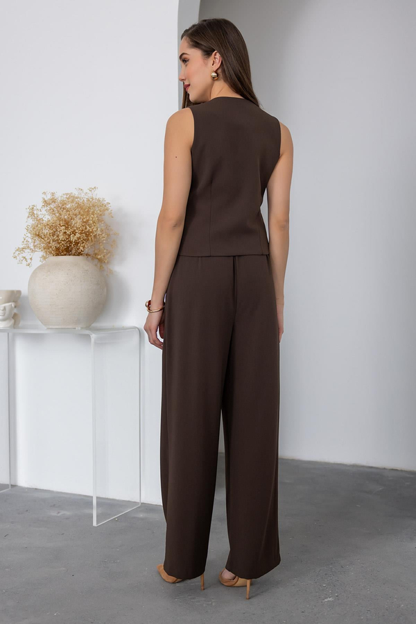 Premium Yelek Pantolon Takım - KAHVERENGİ