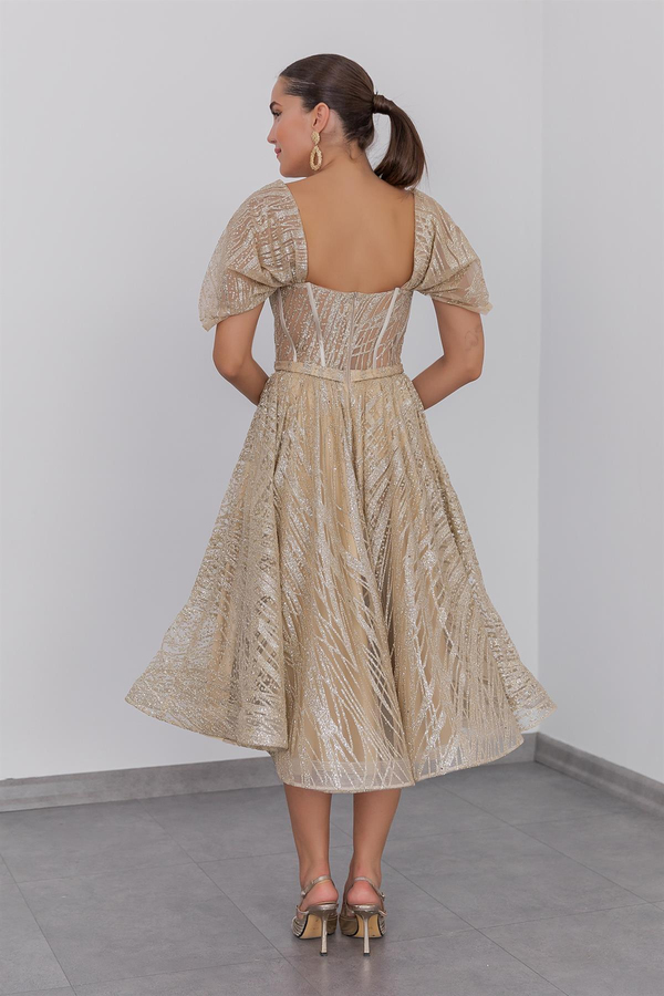 Prenses Simli Abiye - GOLD