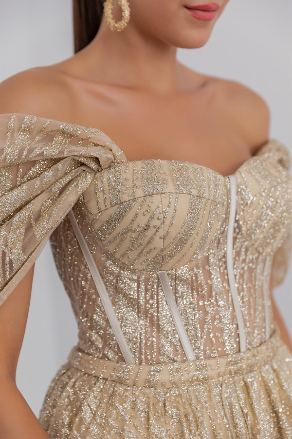Prenses Simli Abiye - GOLD