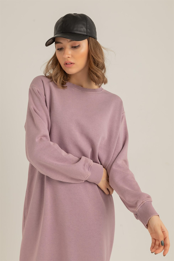 Salaş Sweat Elbise - LİLA