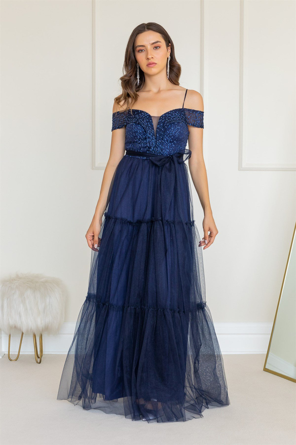 Bleu marine Robes de Soirée