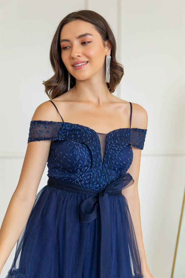 Bleu marine Robes de Soirée