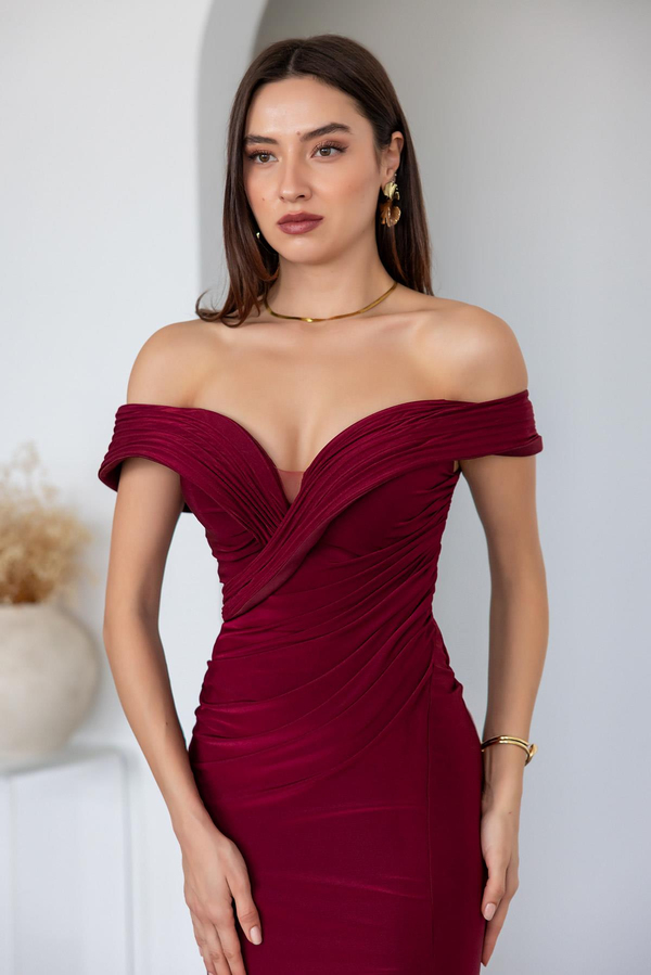 Straplez Gipeli Abiye - BORDO