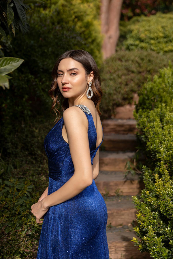 Taş Tokalı Simli Abiye - SAKS