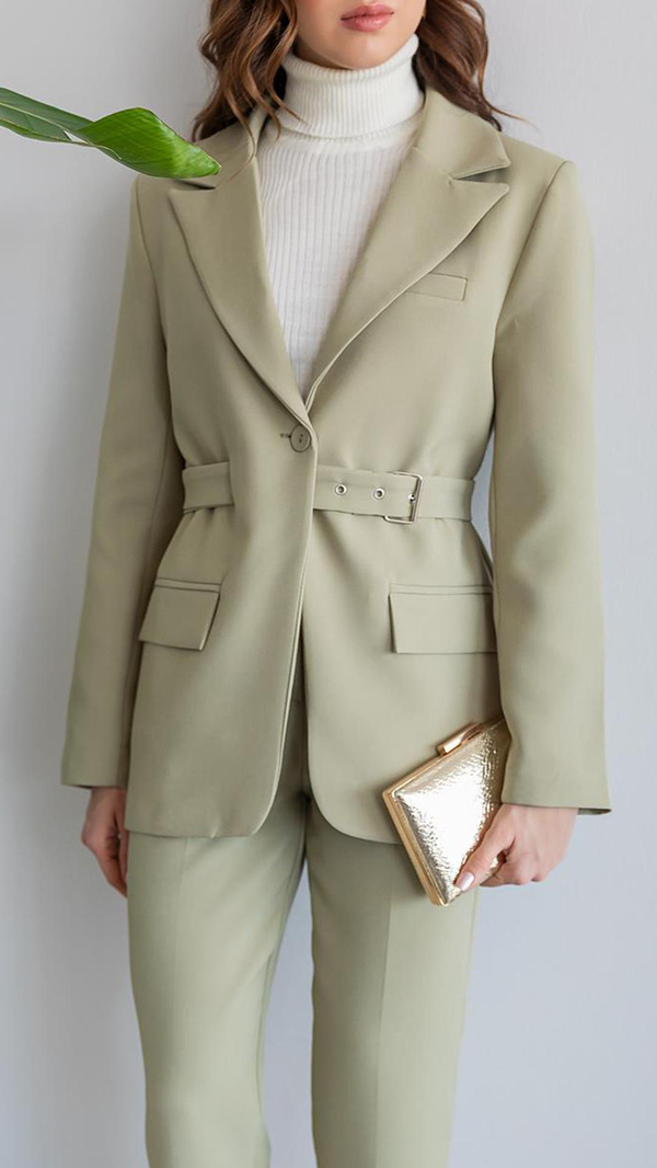 Tasarım Blazer Ceket - HAKİ