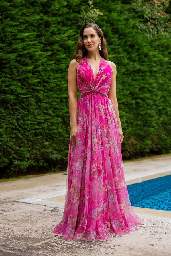 Tasarım Tül Abiye - PEMBE