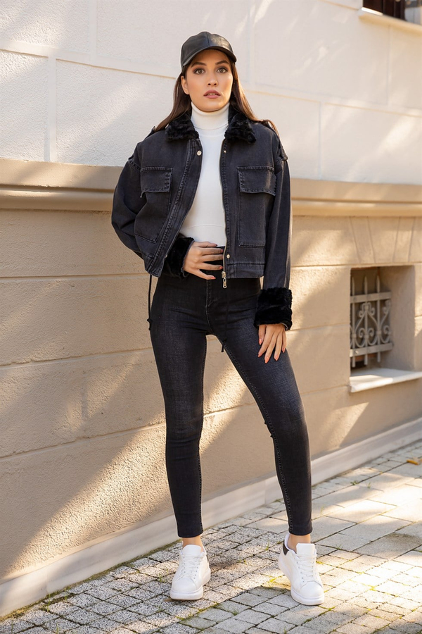 Taşlanmış Skinny Jean - SİYAH