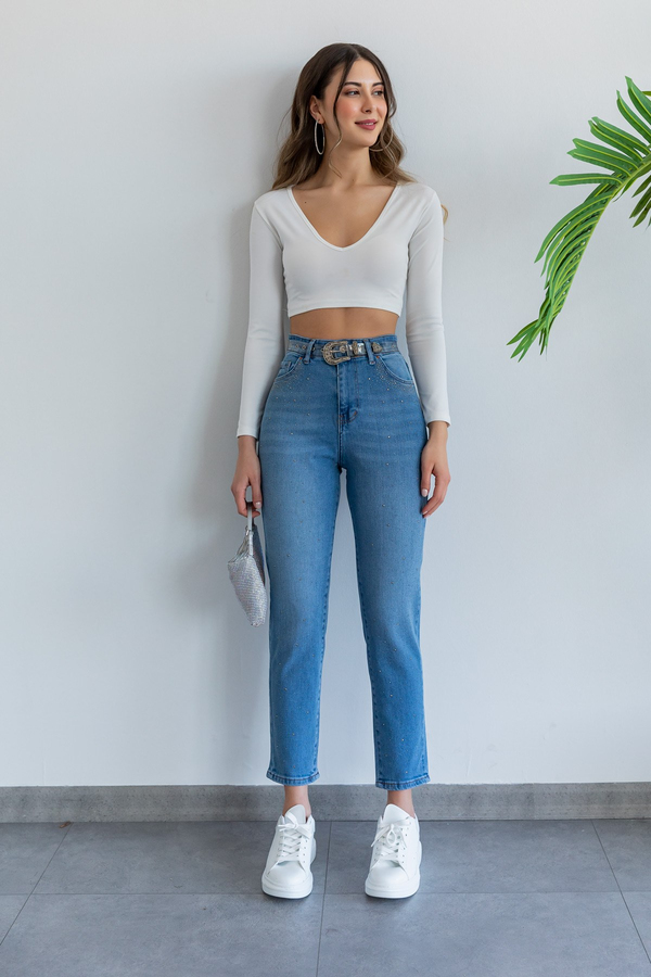 Blau Jeanshosen