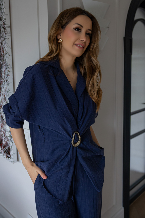 Tensel Kumaş Premium Takım - LACİVERT