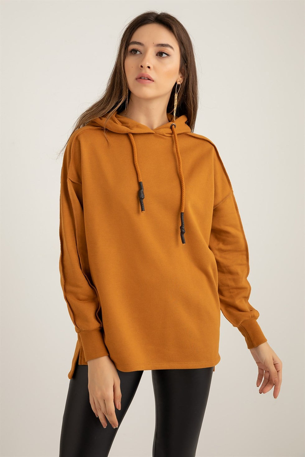 Ters Dikişli Sweat - TABA